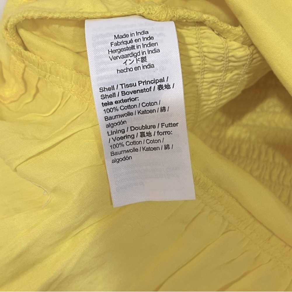 J. Crew Cross-Back Smocked Waist Sunflower Yellow Eyelet Top - Picture 5 of 10